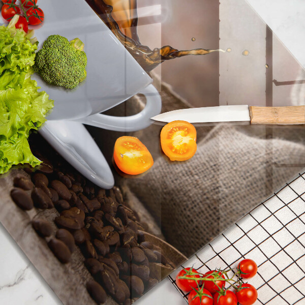 Sklo za varnou desku Šálek a kávová zrna