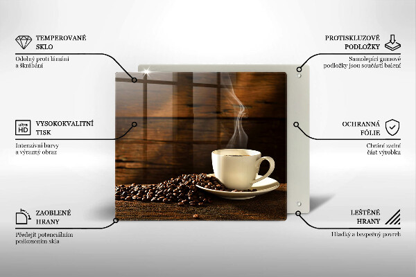 Sklo za varnou desku Dřevěný hrnek na kávu