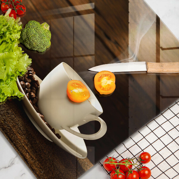 Sklo za varnou desku Dřevěný hrnek na kávu