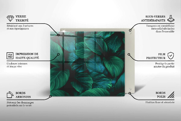 Sklo za varnou desku Listy džungle