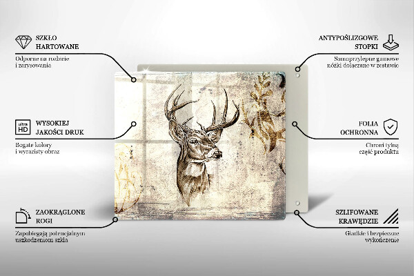 Sklo za varnou desku Ilustrace zvířat jelenů