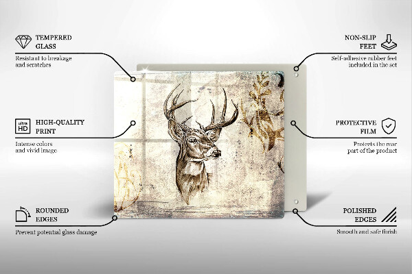 Sklo za varnou desku Ilustrace zvířat jelenů
