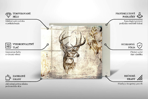 Sklo za varnou desku Ilustrace zvířat jelenů