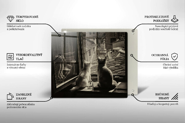 Sklo za varnou desku Kočičí město a okno