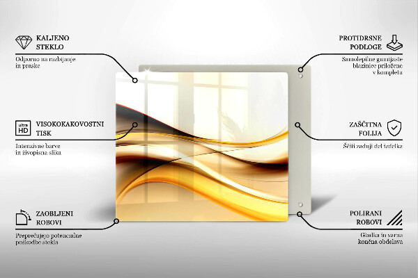 Sklo za varnou desku Abstraktní kouřové čáry