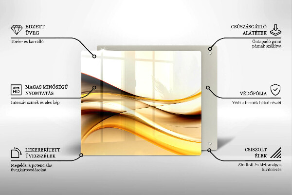 Sklo za varnou desku Abstraktní kouřové čáry