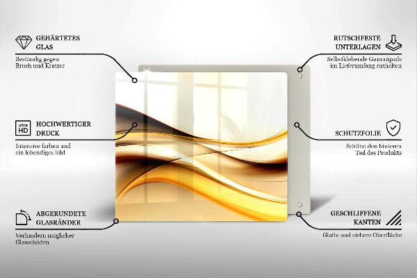 Sklo za varnou desku Abstraktní kouřové čáry