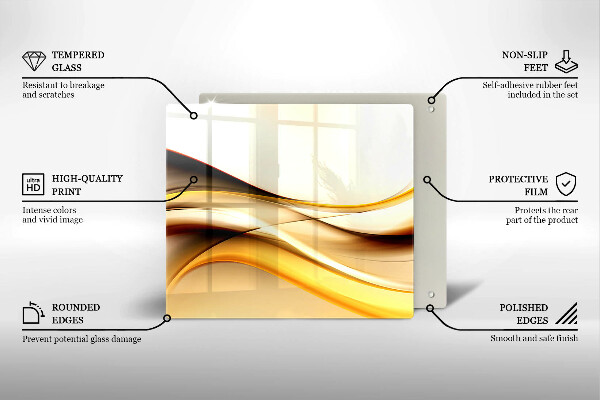 Sklo za varnou desku Abstraktní kouřové čáry