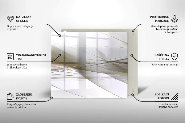 Sklo za varnou desku Abstraktní linie designu