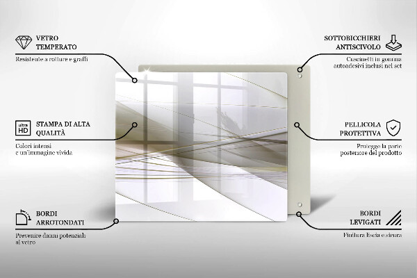Sklo za varnou desku Abstraktní linie designu