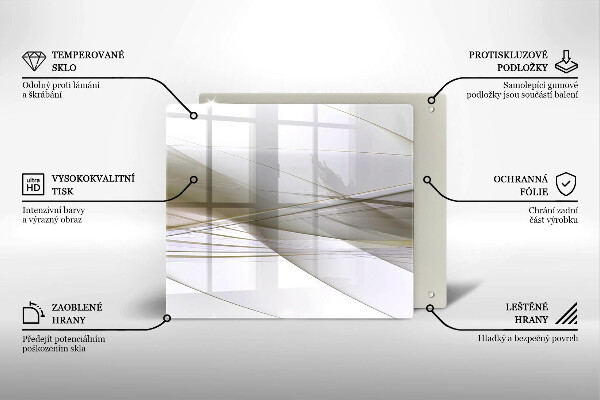 Sklo za varnou desku Abstraktní linie designu