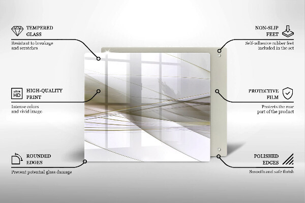 Sklo za varnou desku Abstraktní linie designu