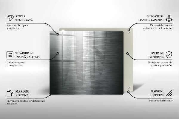 Sklo za varnou desku Kovová textura