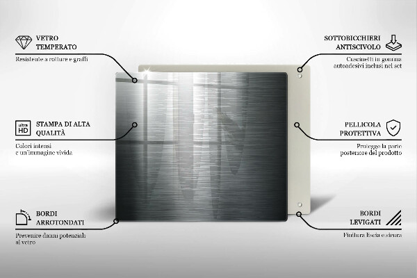 Sklo za varnou desku Kovová textura
