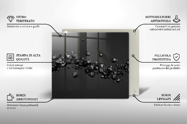 Sklo za varnou desku 3d abstrakce tvarů