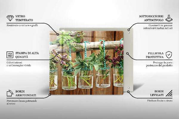 Sklo za varnou desku Byliny rostliny ročník