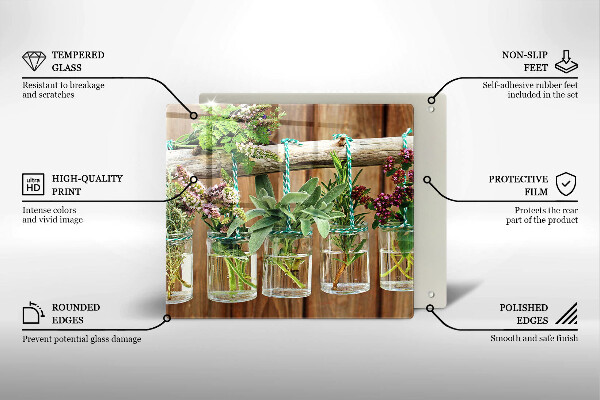 Sklo za varnou desku Byliny rostliny ročník