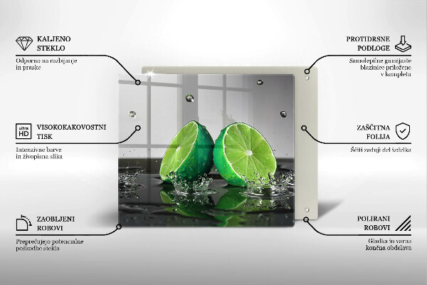 Sklo za varnou desku Šťavnaté limetky a voda