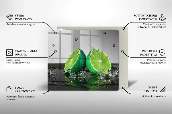 Sklo za varnou desku Šťavnaté limetky a voda
