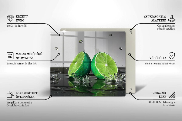 Sklo za varnou desku Šťavnaté limetky a voda