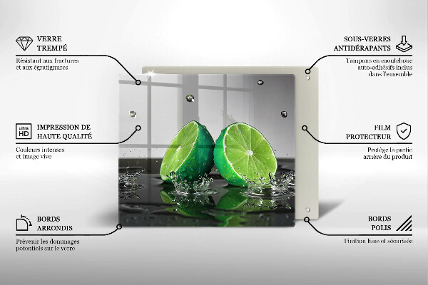 Sklo za varnou desku Šťavnaté limetky a voda