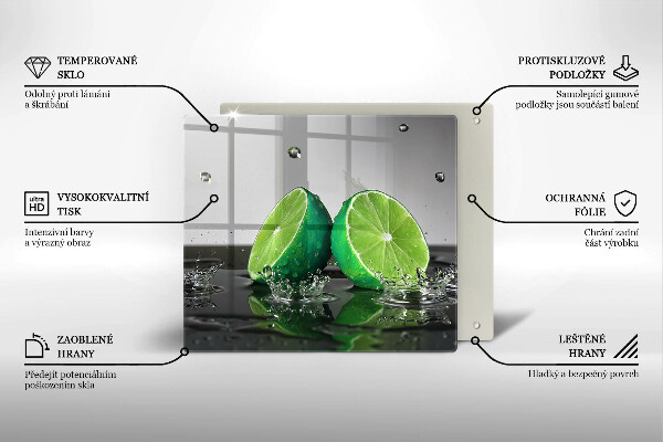 Sklo za varnou desku Šťavnaté limetky a voda