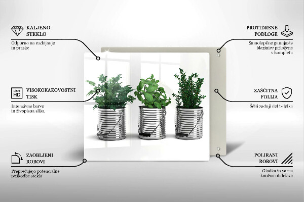 Sklo za varnou desku Květináče s bylinkami