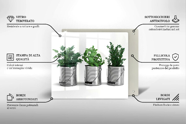Sklo za varnou desku Květináče s bylinkami