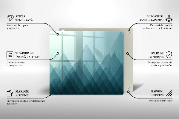 Sklo za varnou desku Abstraktní hory