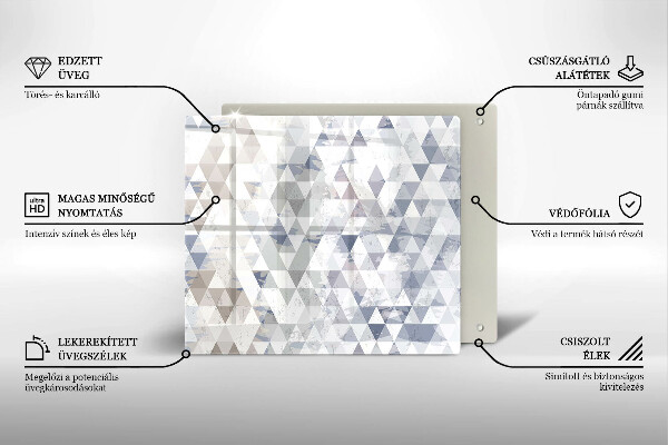 Sklo za varnou desku Vzor trojúhelníků