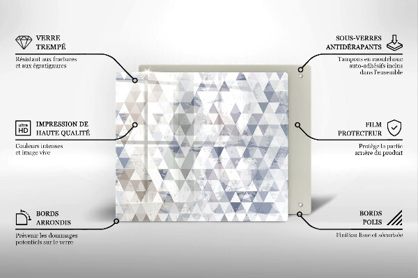 Sklo za varnou desku Vzor trojúhelníků