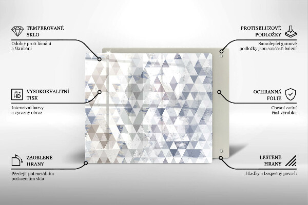 Sklo za varnou desku Vzor trojúhelníků