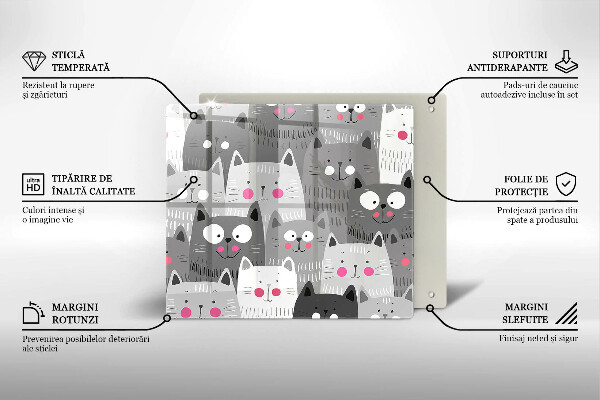 Sklo za varnou desku Ilustrace kočky