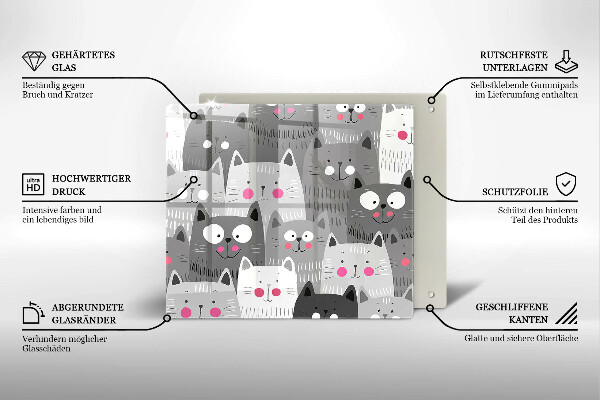 Sklo za varnou desku Ilustrace kočky