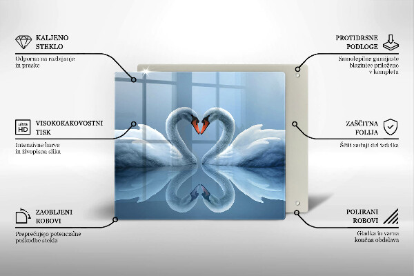 Sklo za varnou desku Dvě labutí srdce