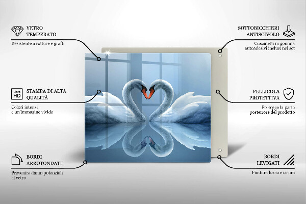 Sklo za varnou desku Dvě labutí srdce