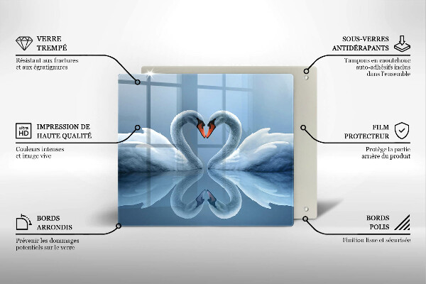 Sklo za varnou desku Dvě labutí srdce