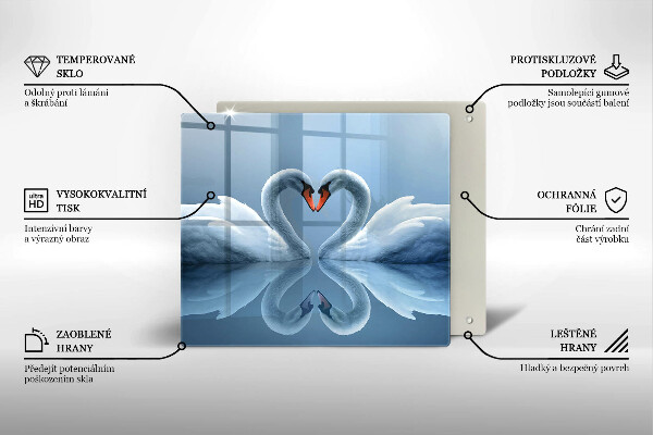 Sklo za varnou desku Dvě labutí srdce