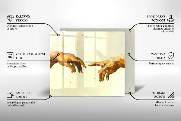 Sklo za varnou desku Stvoření adamových rukou