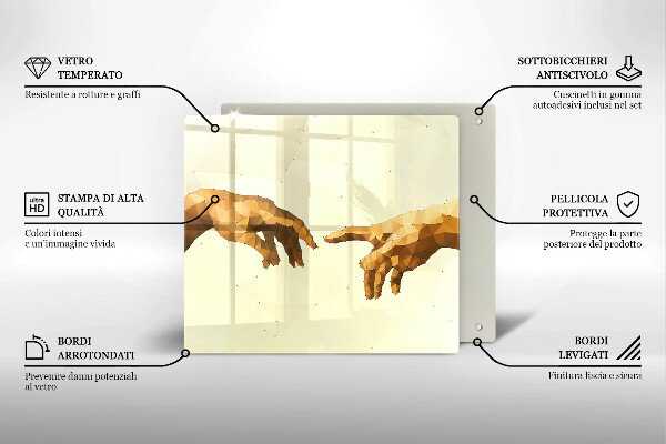 Sklo za varnou desku Stvoření adamových rukou
