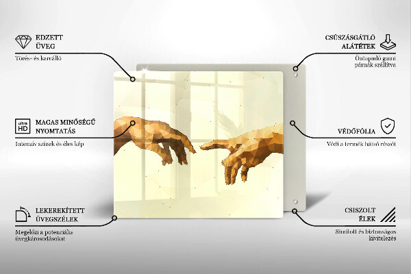 Sklo za varnou desku Stvoření adamových rukou