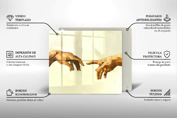 Sklo za varnou desku Stvoření adamových rukou