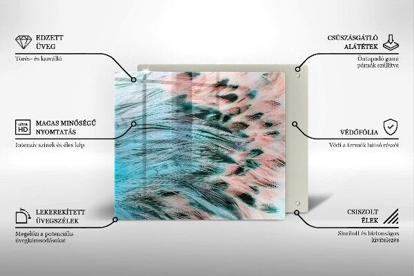 Sklo za varnou desku Boho ptačí peří