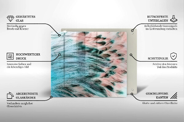 Sklo za varnou desku Boho ptačí peří