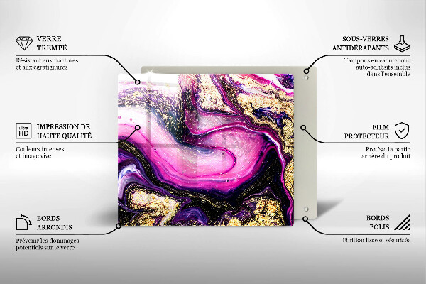 Sklo za varnou desku Abstraktní design zlaté