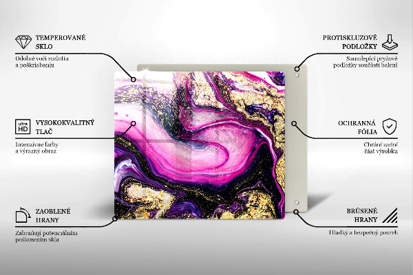 Sklo za varnou desku Abstraktní design zlaté