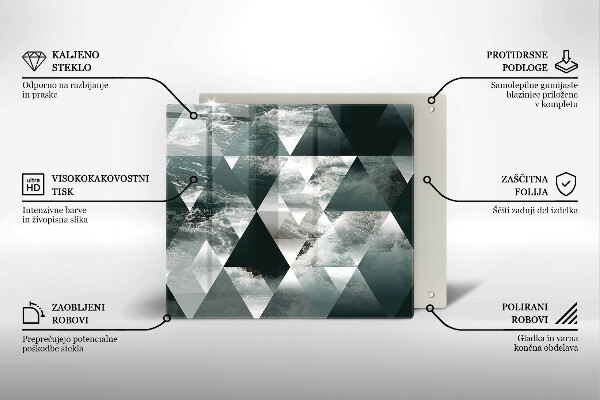 Sklo za varnou desku Trojúhelníky a voda