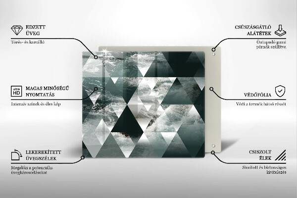 Sklo za varnou desku Trojúhelníky a voda