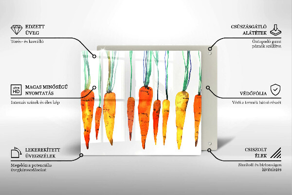 Sklo za varnou desku Mrkev ilustrace
