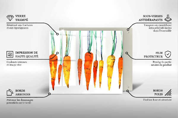 Sklo za varnou desku Mrkev ilustrace